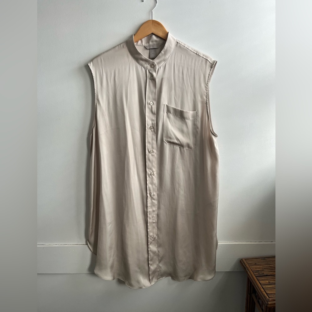 H&M Champagne Silky Long Tunic Size XL